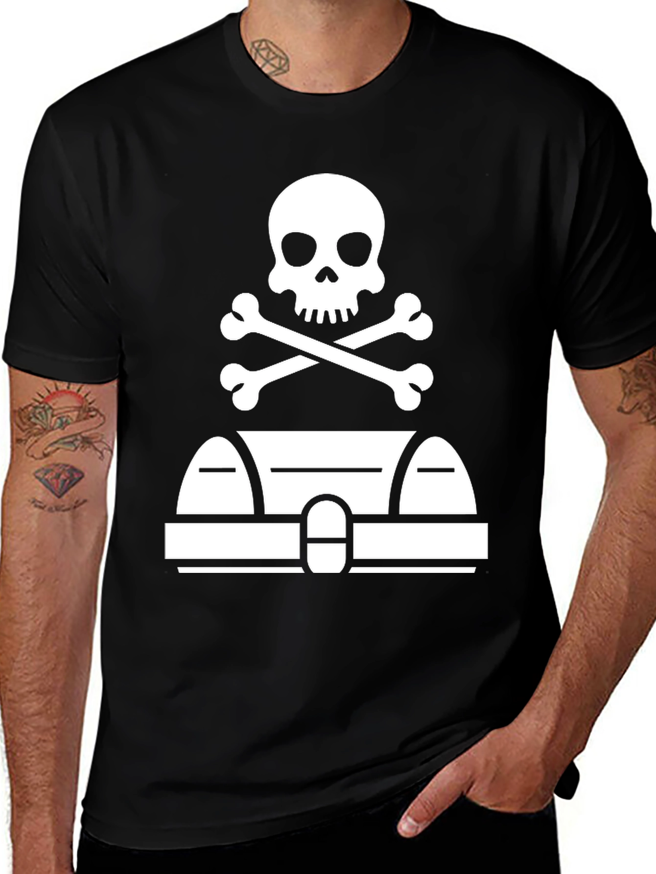 Pirate Tomb T-Shirt - Skull & Crossbones Graphic Tee
