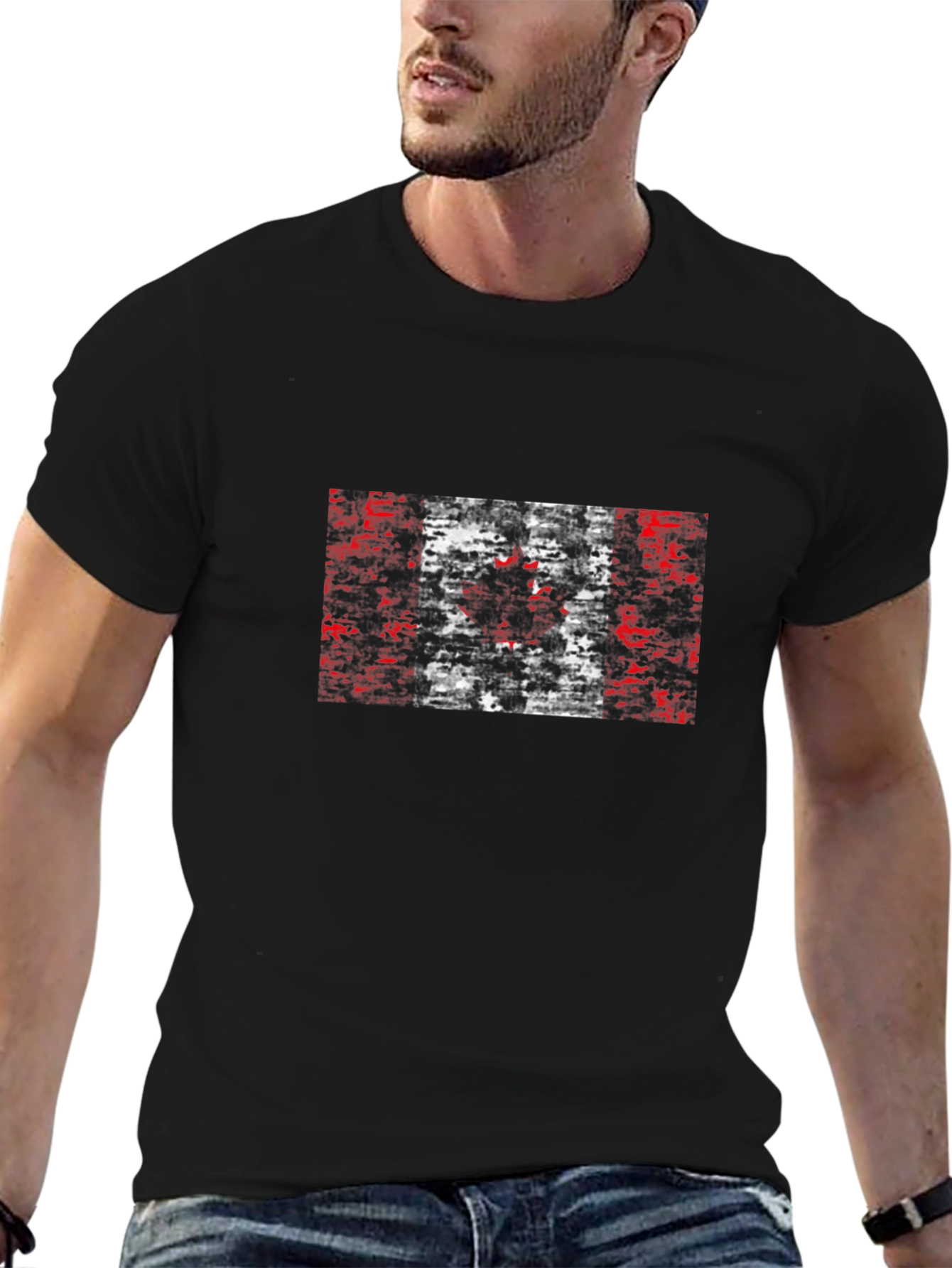 Canadian Flag Graphic Black T-Shirt