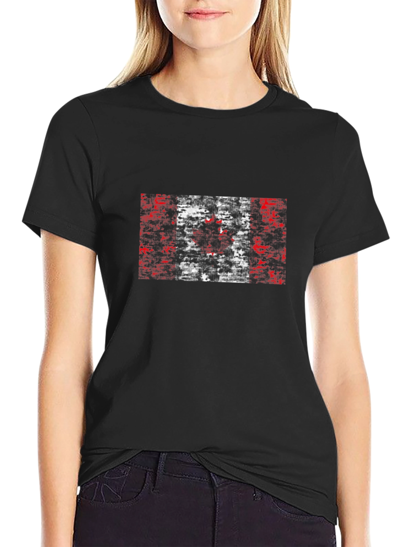 Canadian Flag Graphic Black T-Shirt