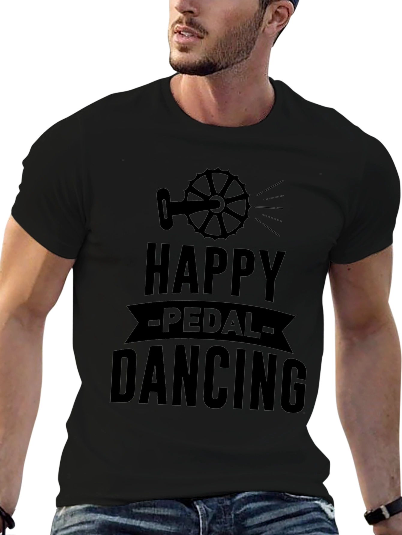 Happy Pedal Dancing Graphic Tee - Black
