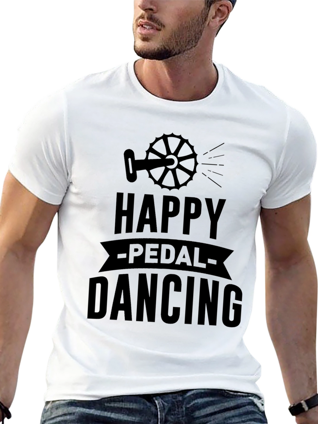 Happy Pedal Dancing Graphic Tee - Black