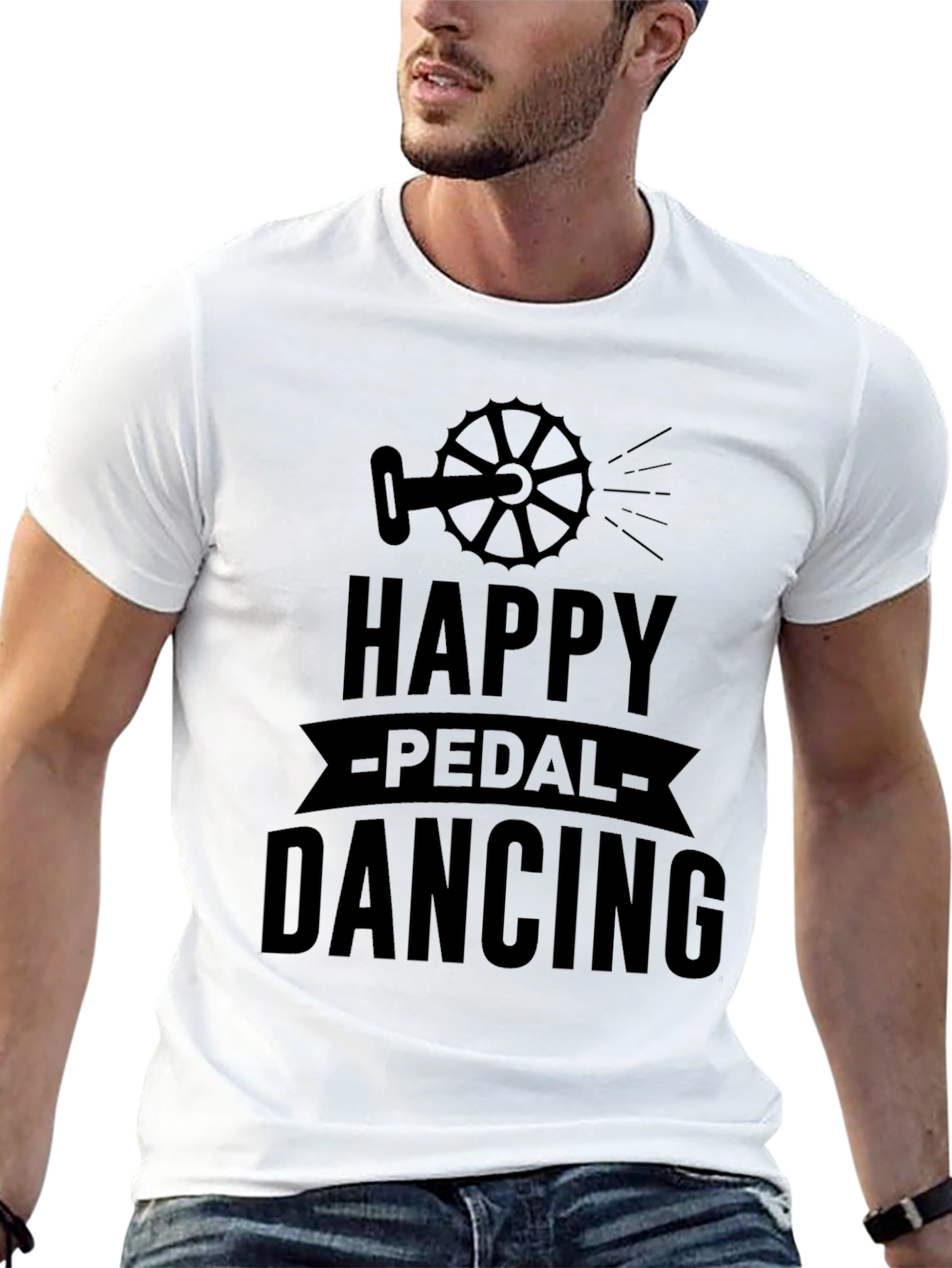 Happy Pedal Dancing Graphic Tee - Black