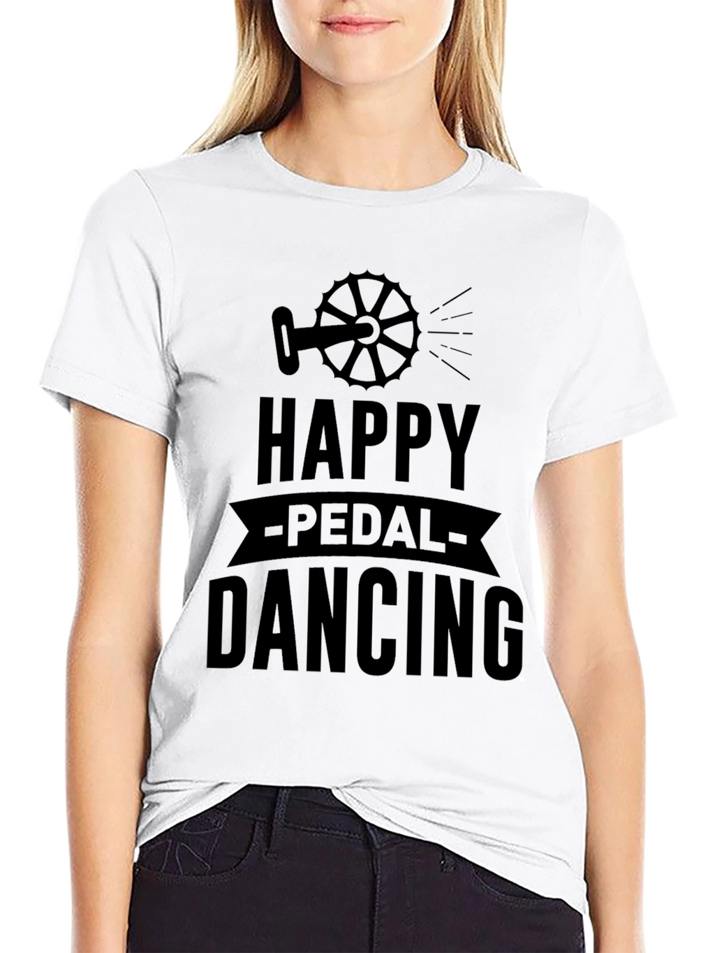 Happy Pedal Dancing Graphic Tee - Black