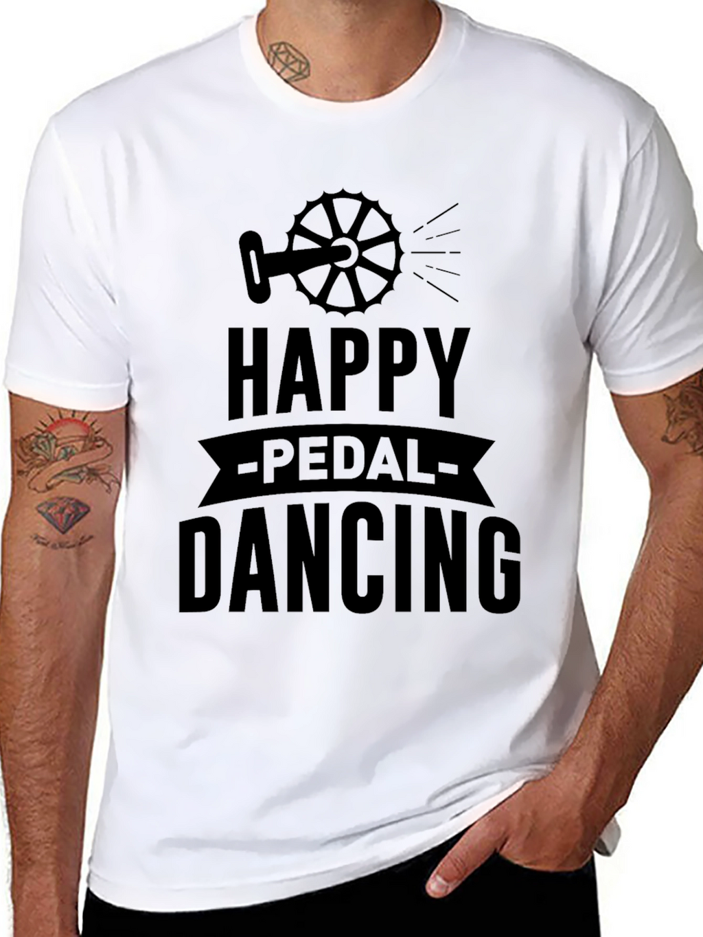 Happy Pedal Dancing Graphic Tee - Black