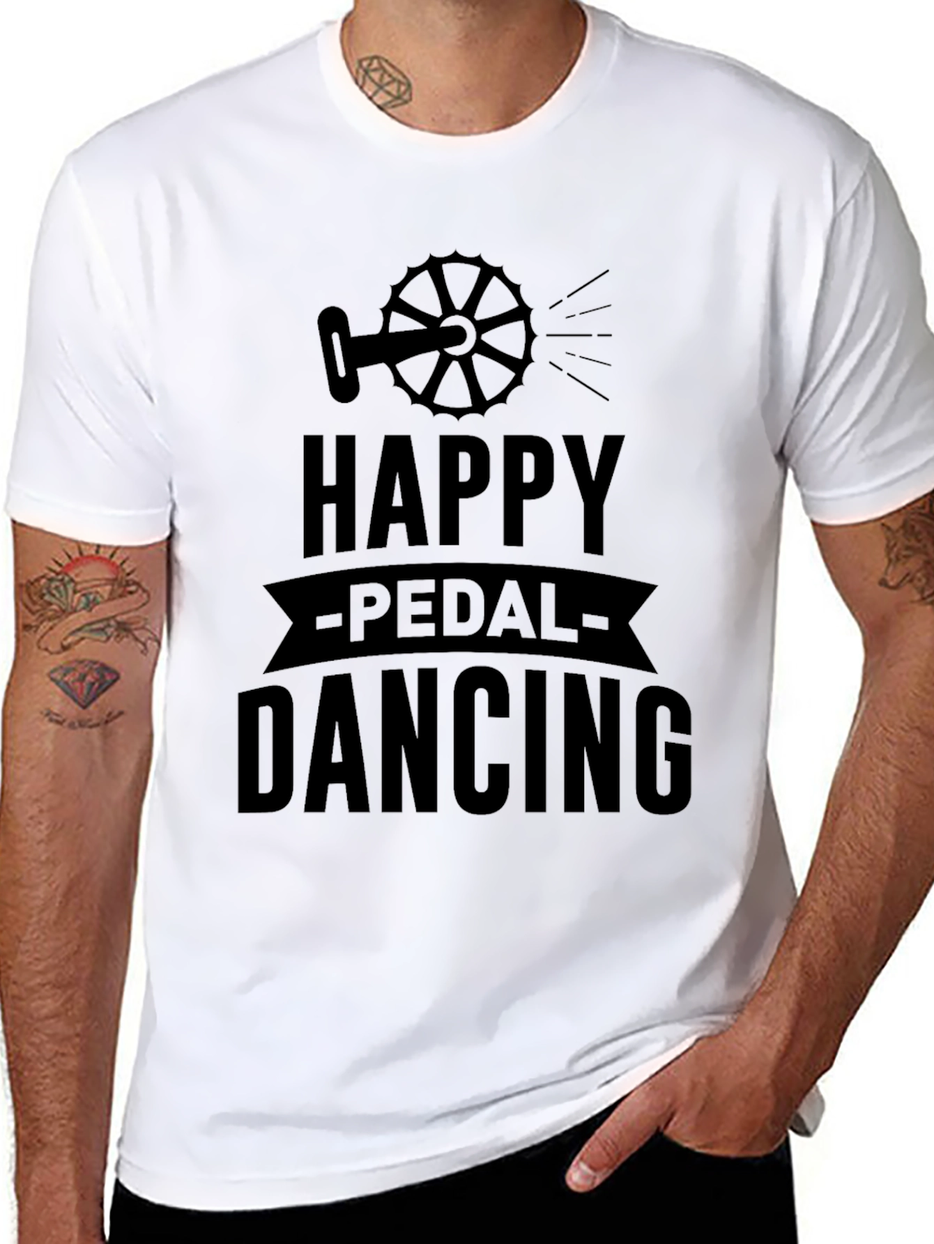 Happy Pedal Dancing Graphic Tee - Black