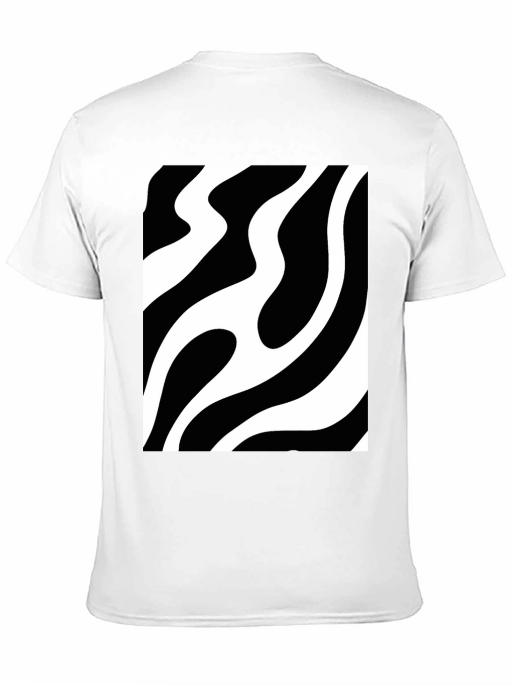 Abstract Wave Pattern Black T-Shirt