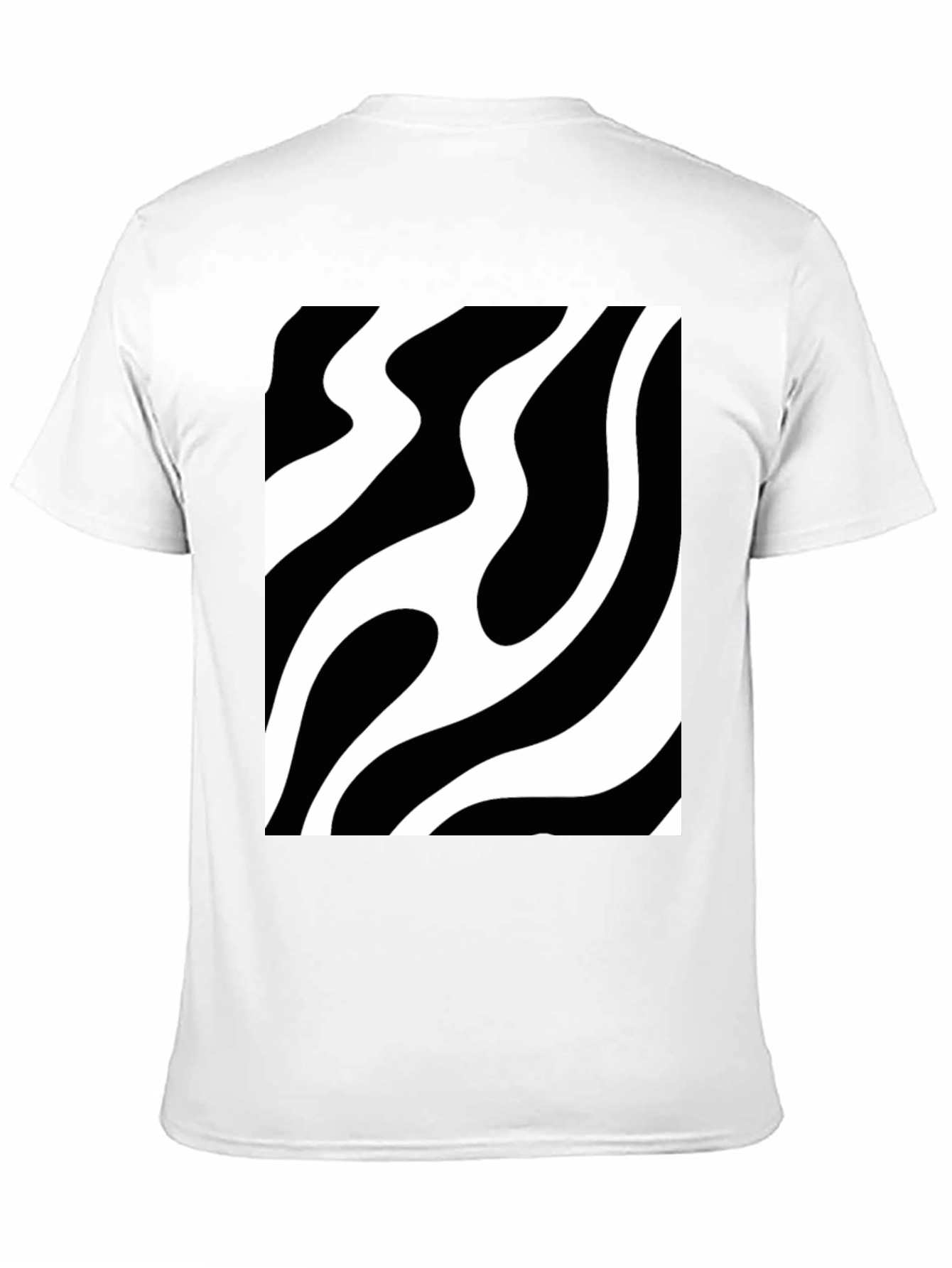 Abstract Wave Pattern Black T-Shirt