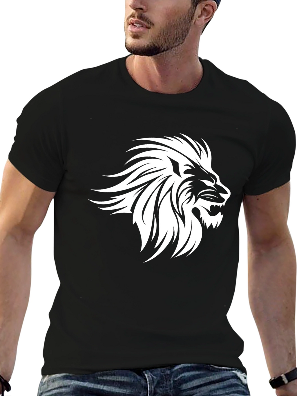 Lion Graphic Black T-Shirt