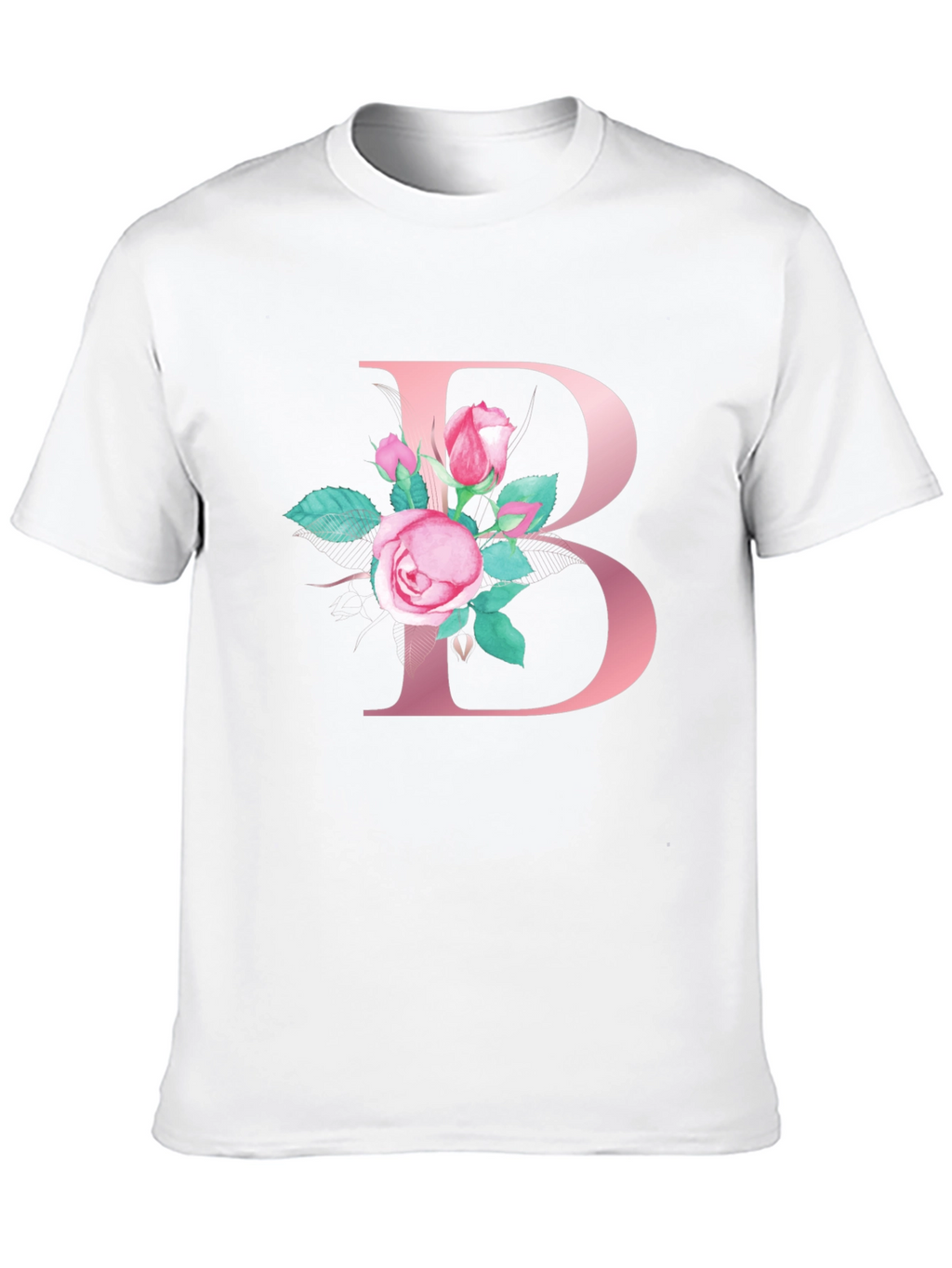 Floral Letter B Initial T-Shirt