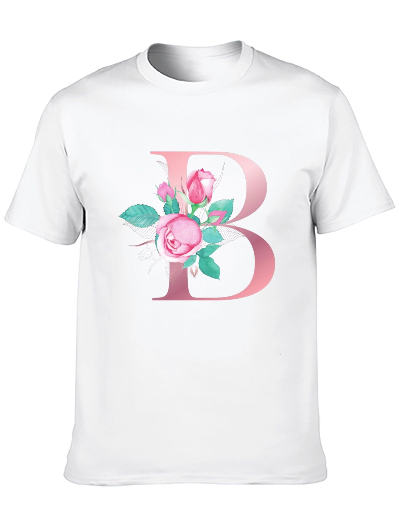 Floral Letter B Initial T-Shirt
