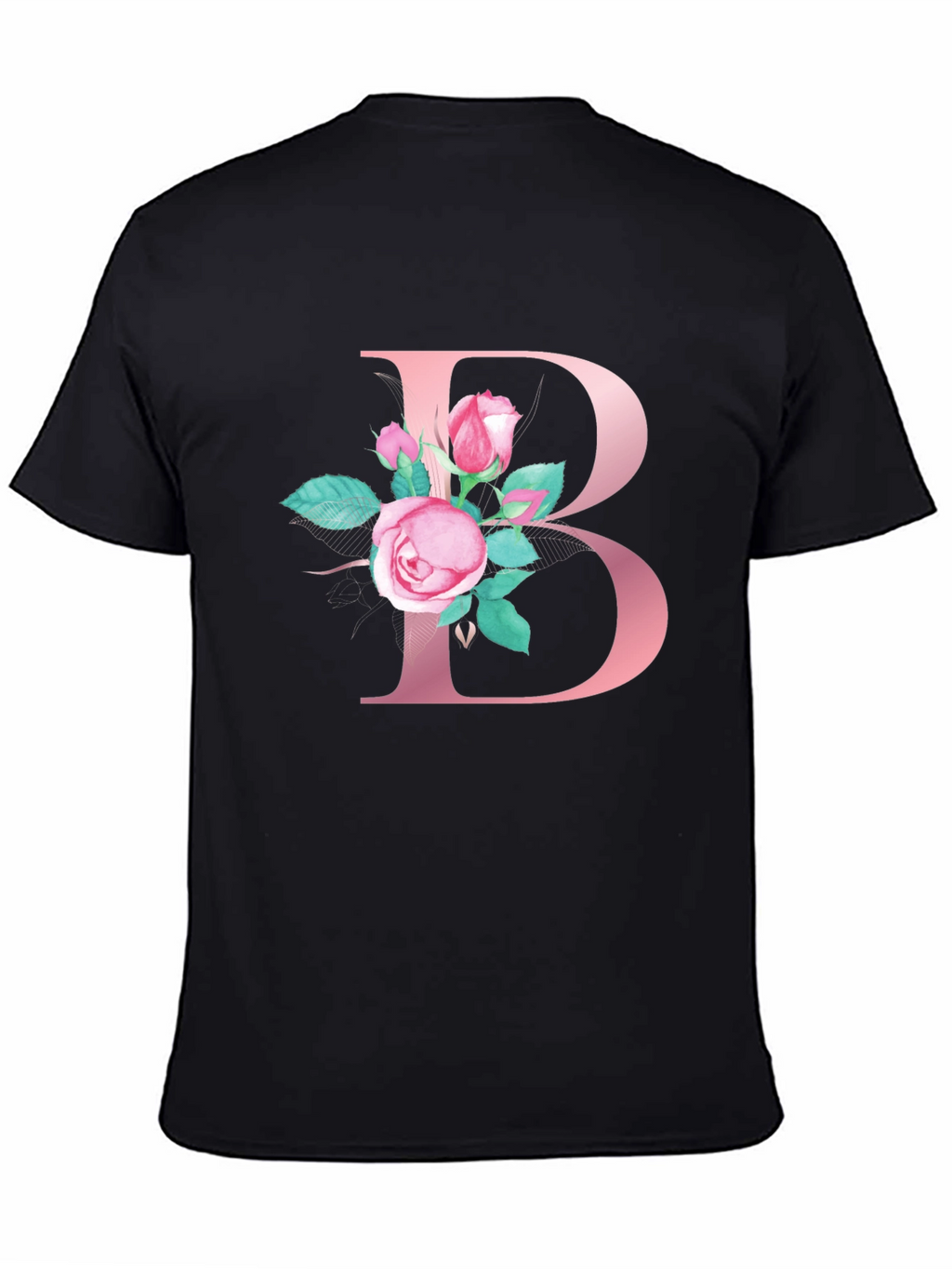 Floral Letter B Initial T-Shirt