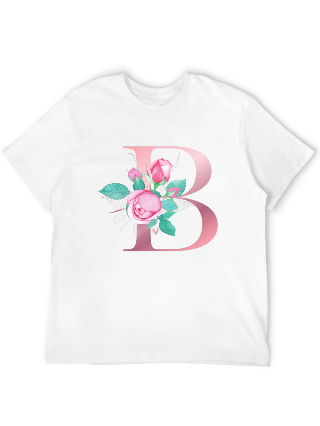 Floral Letter B Initial T-Shirt