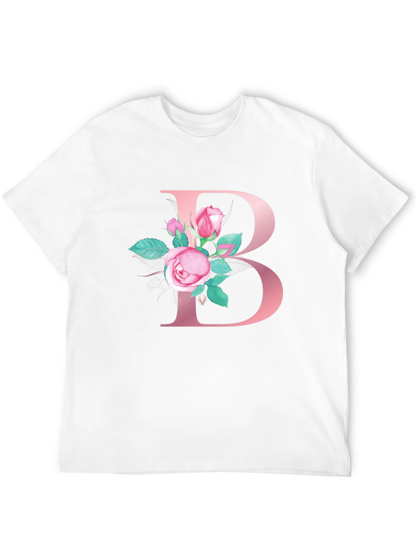 Floral Letter B Initial T-Shirt