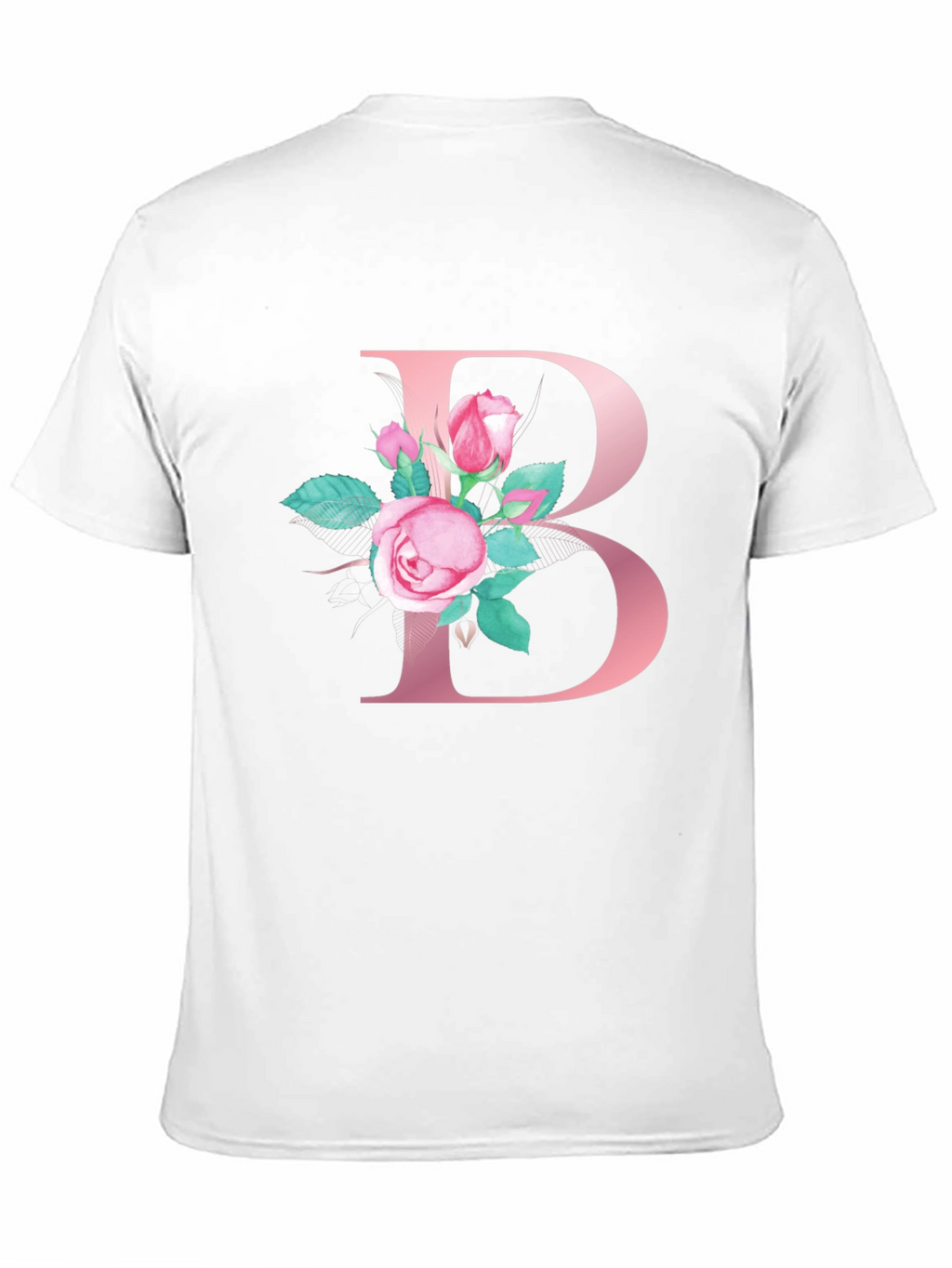 Floral Letter B Initial T-Shirt