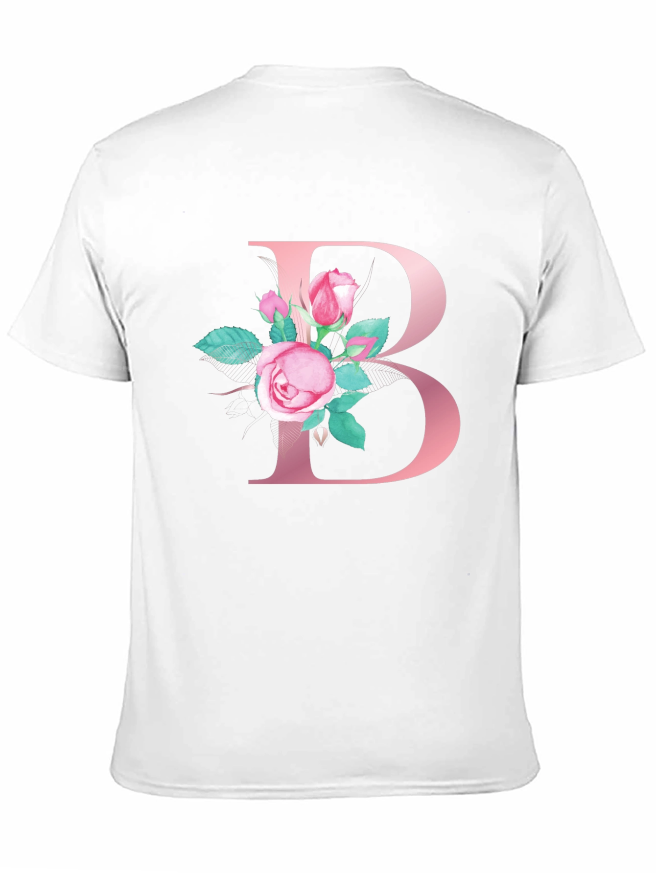 Floral Letter B Initial T-Shirt