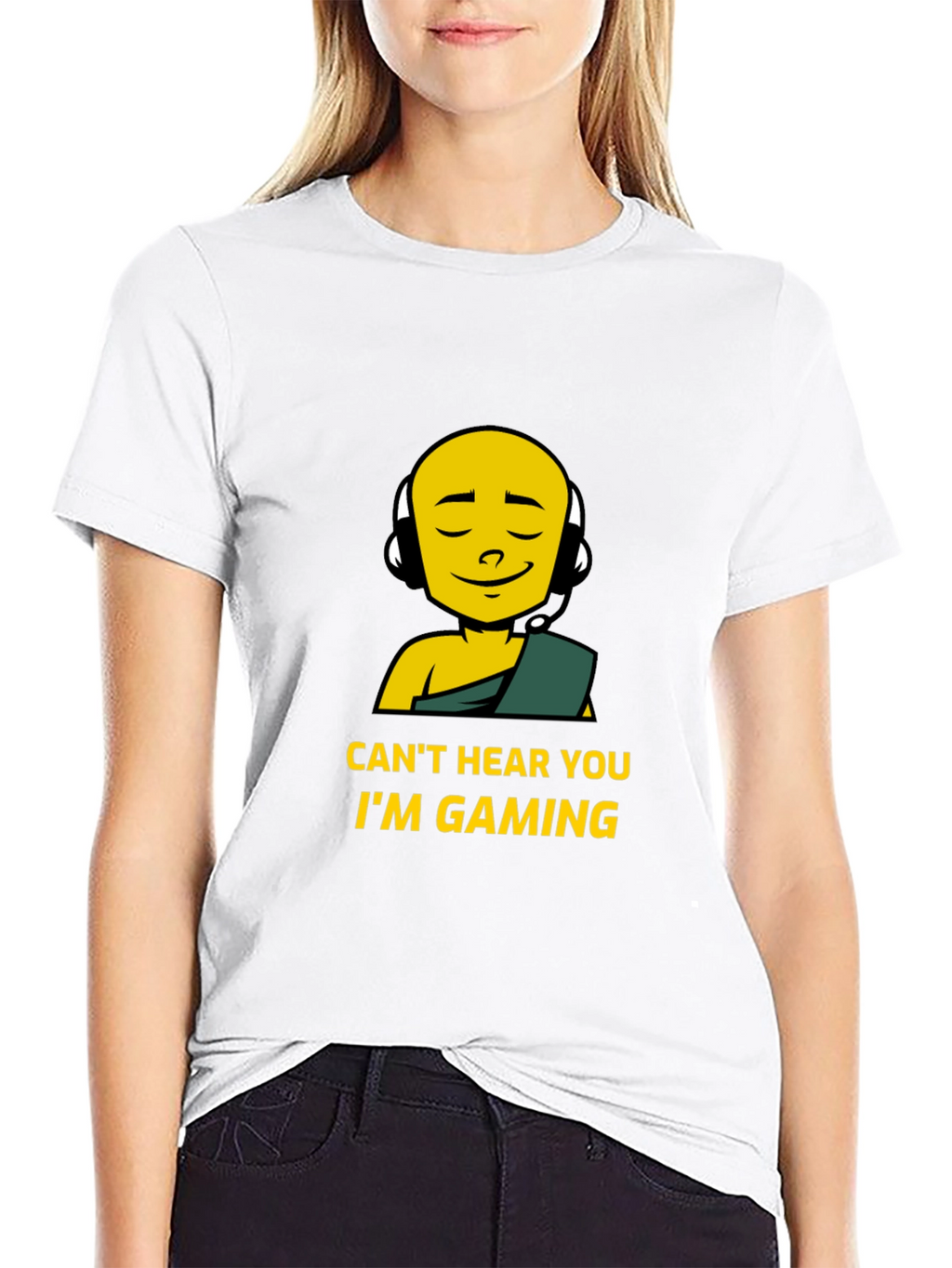 Cant Hear You Im Gaming Black T-Shirt