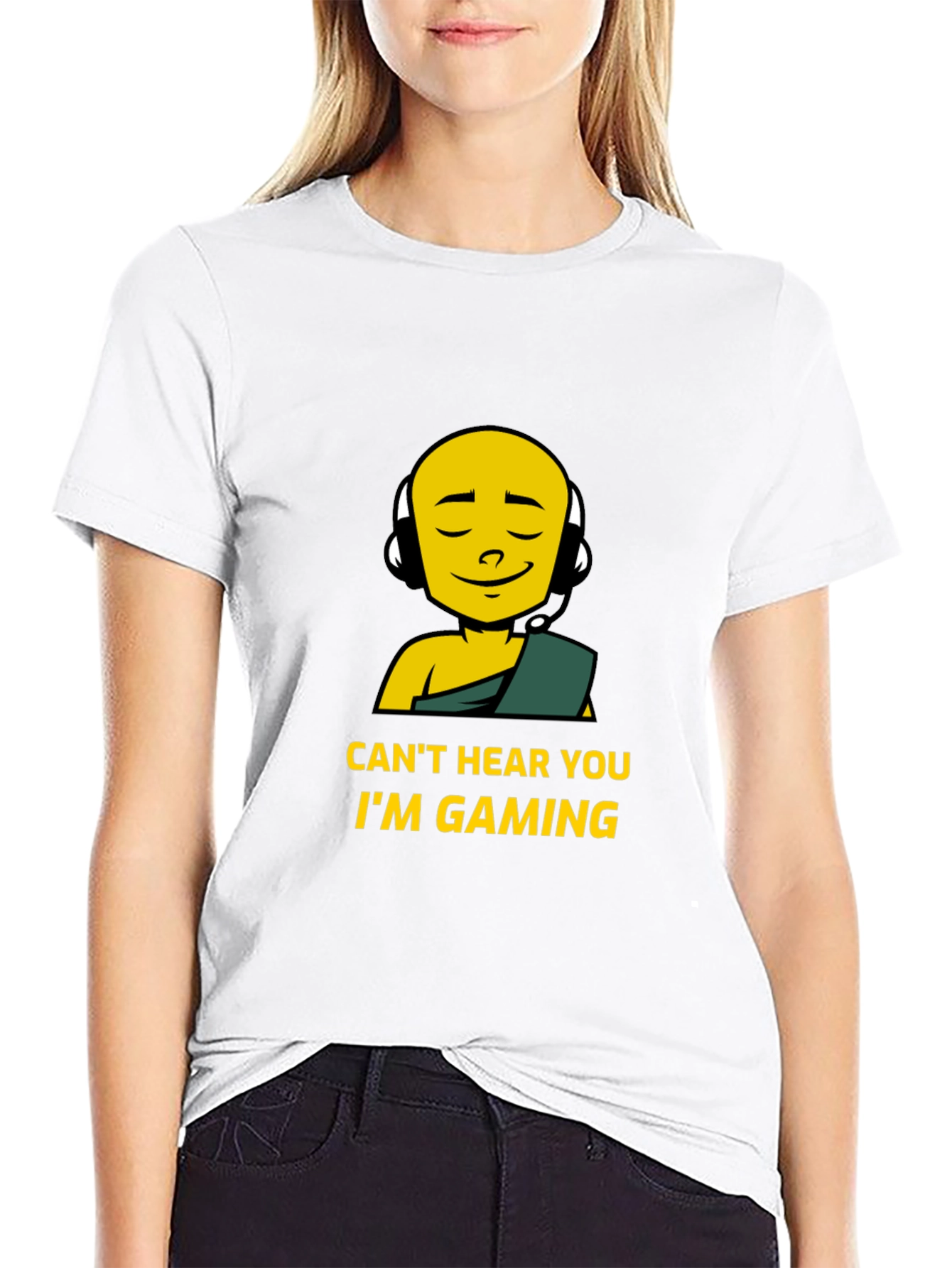 Cant Hear You Im Gaming Black T-Shirt