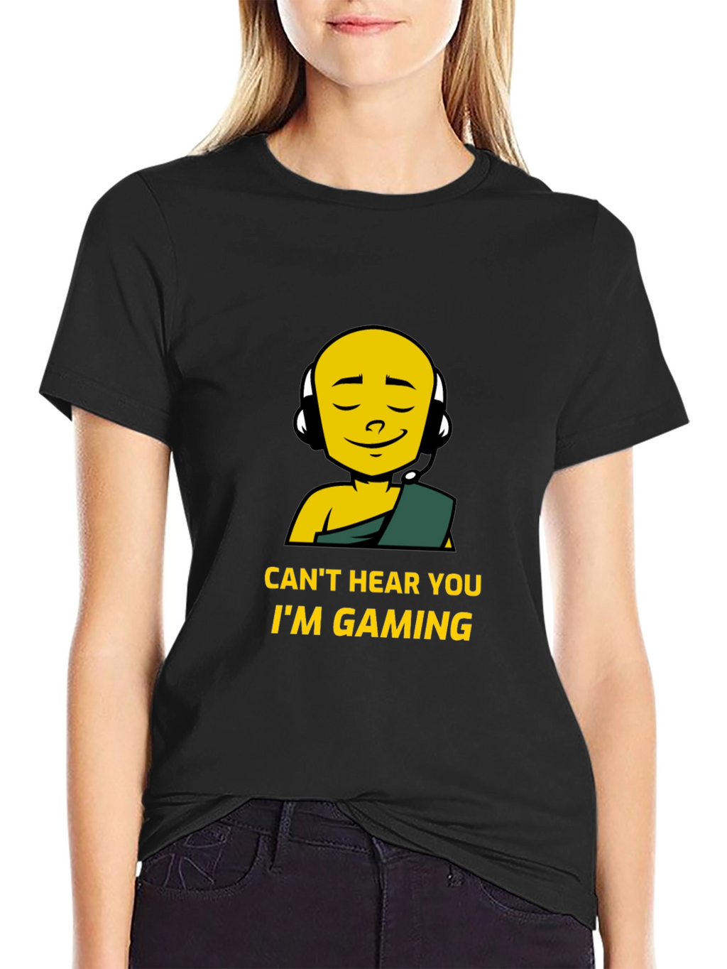 Cant Hear You Im Gaming Black T-Shirt