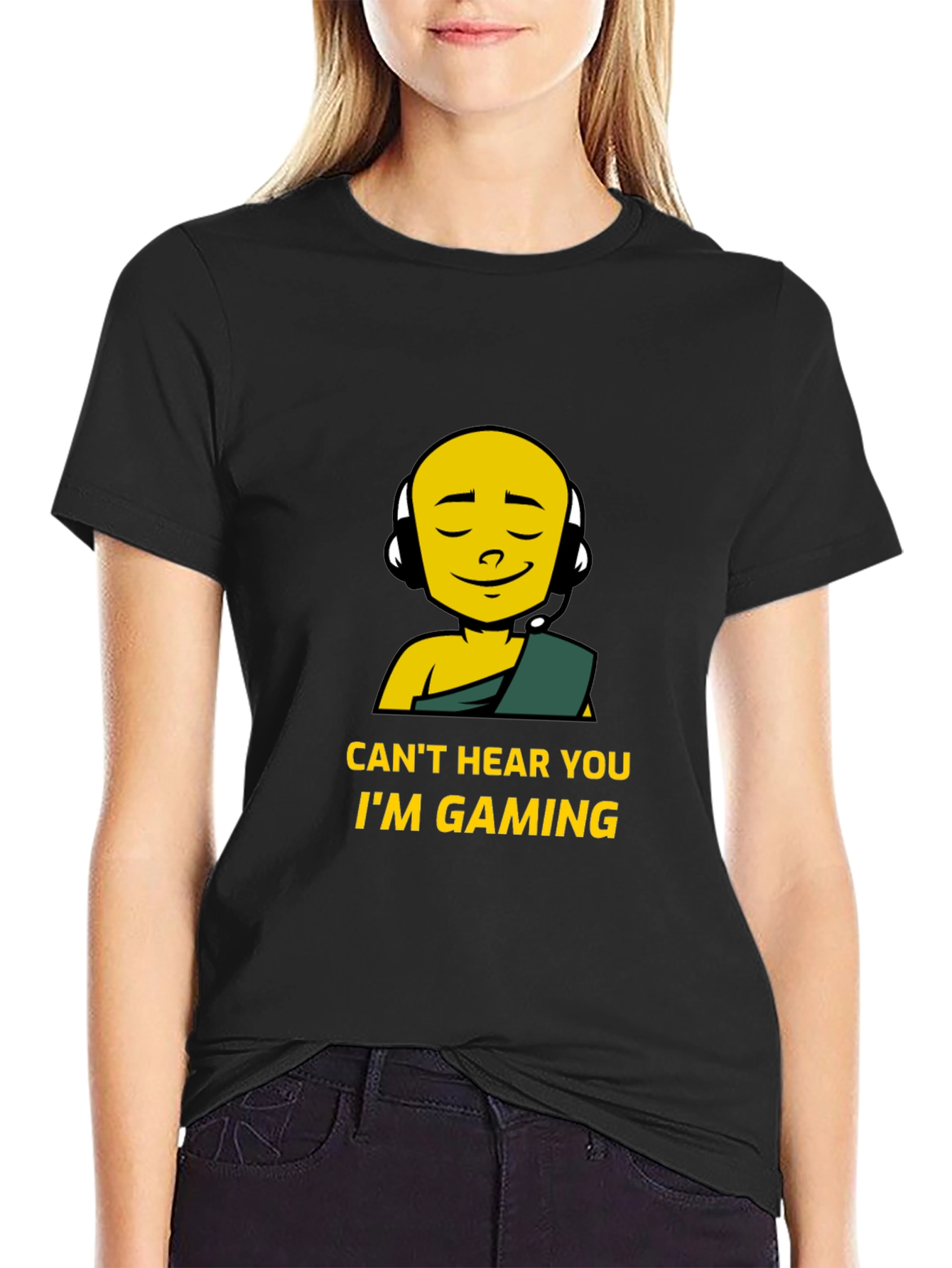 Cant Hear You Im Gaming Black T-Shirt