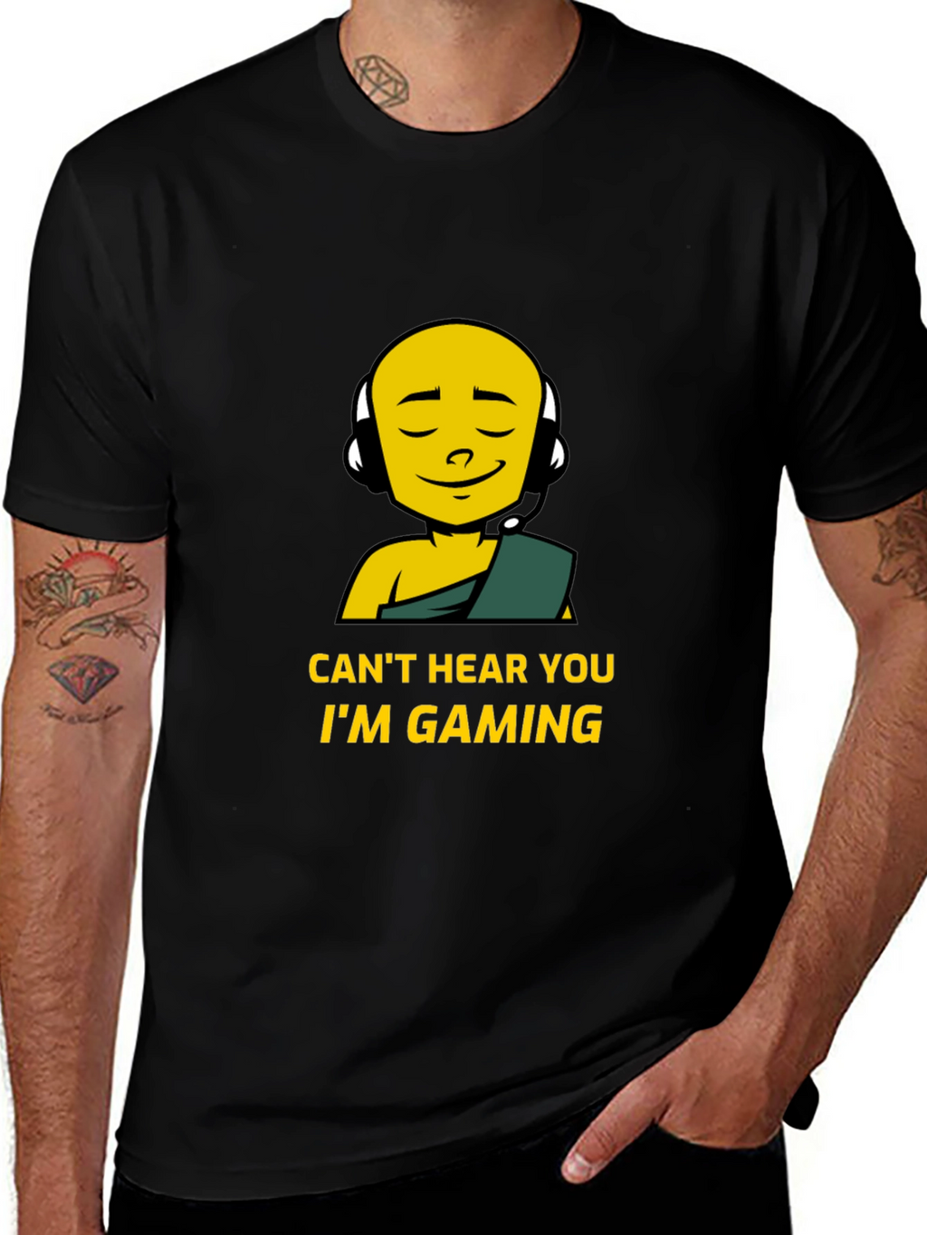 Cant Hear You Im Gaming Black T-Shirt