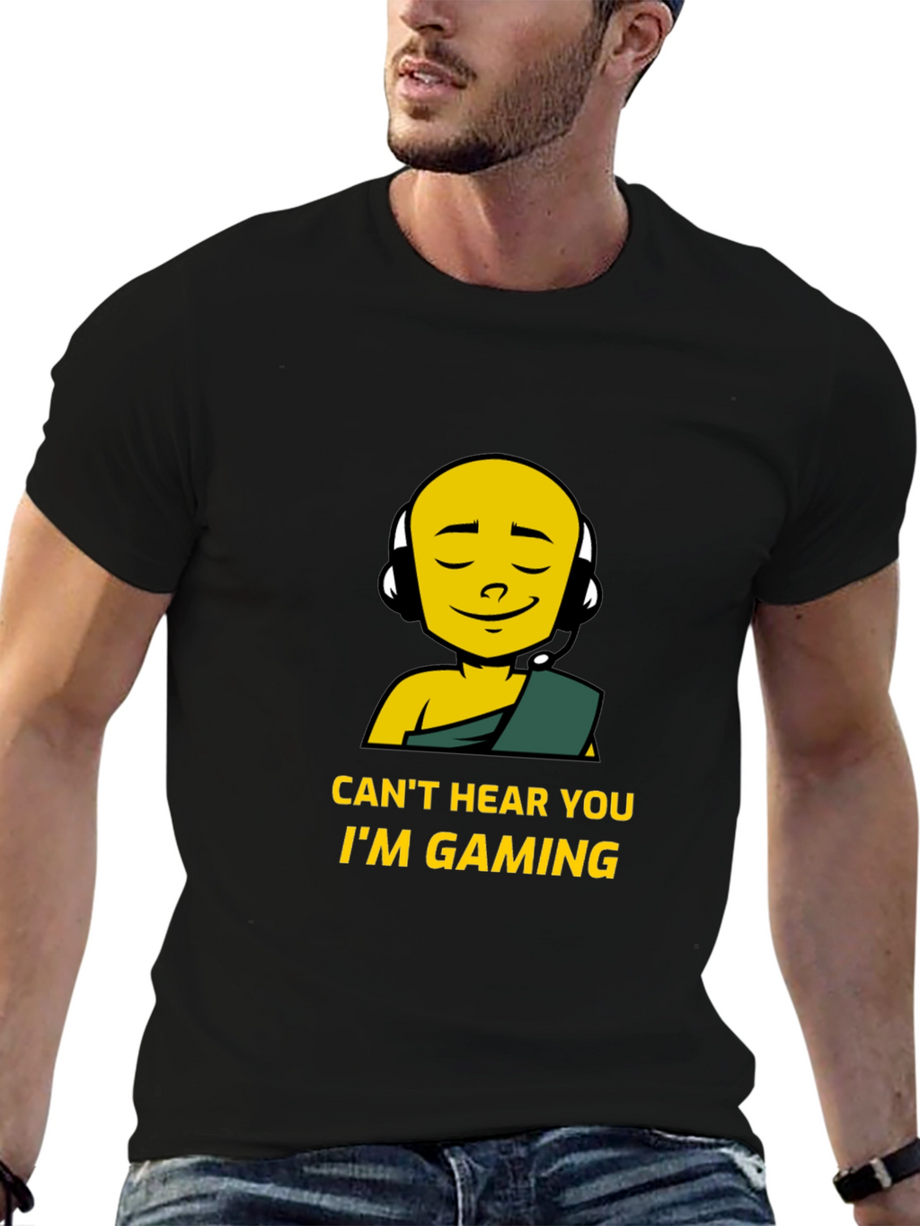Cant Hear You Im Gaming Black T-Shirt