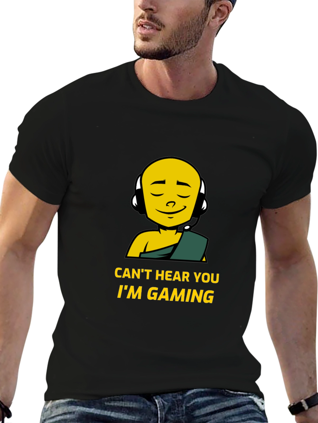 Cant Hear You Im Gaming Black T-Shirt