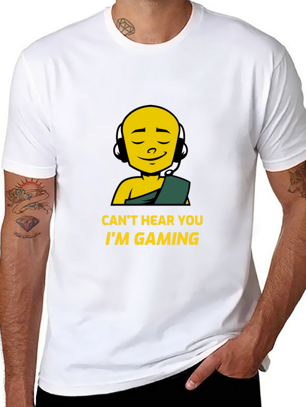 Cant Hear You Im Gaming Black T-Shirt