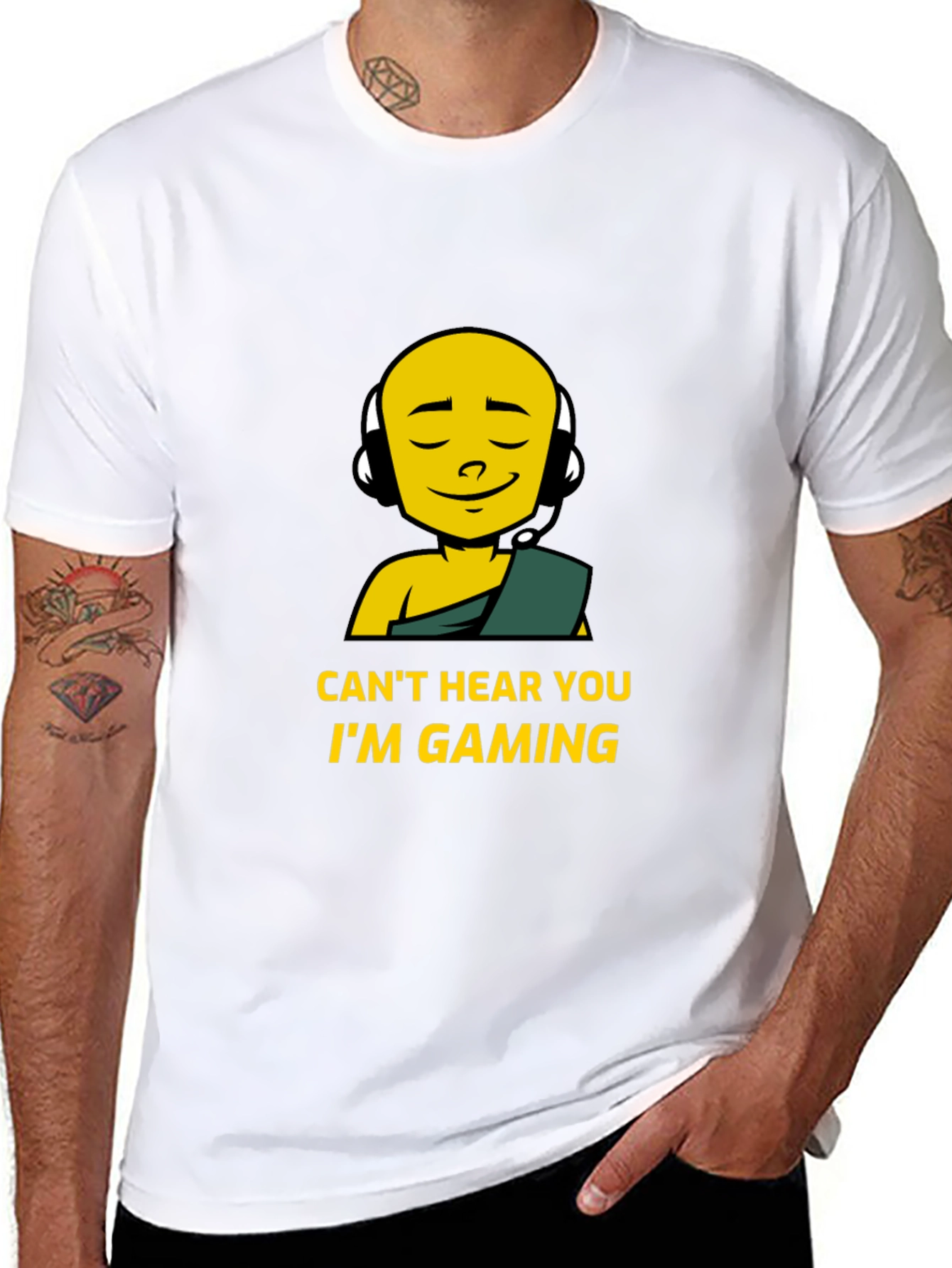 Cant Hear You Im Gaming Black T-Shirt