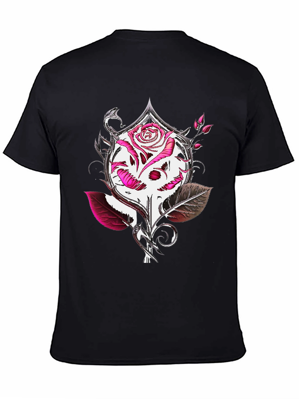 Rose Skull Graphic Tee - Edgy Style