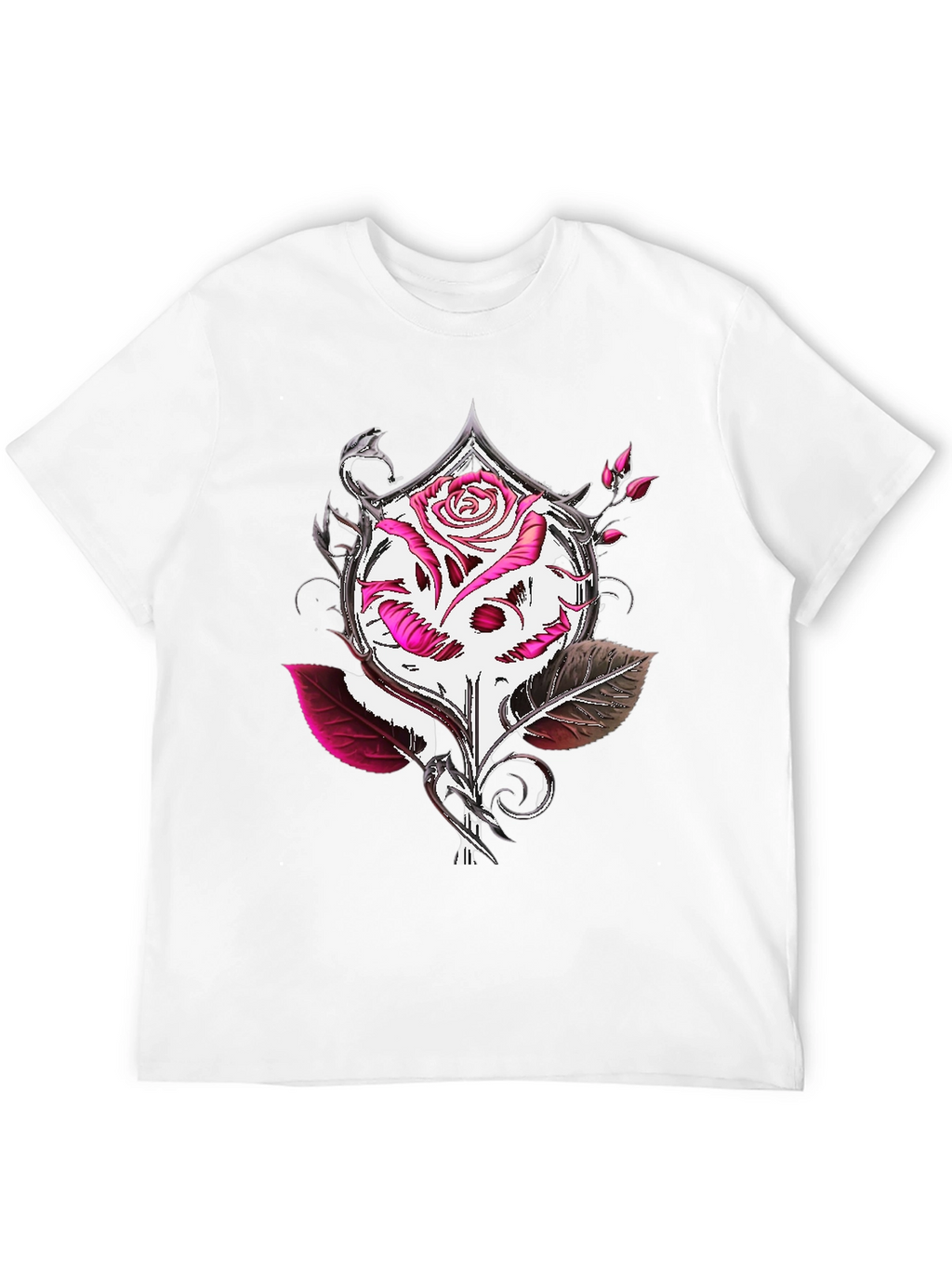 Rose Skull Graphic Tee - Edgy Style