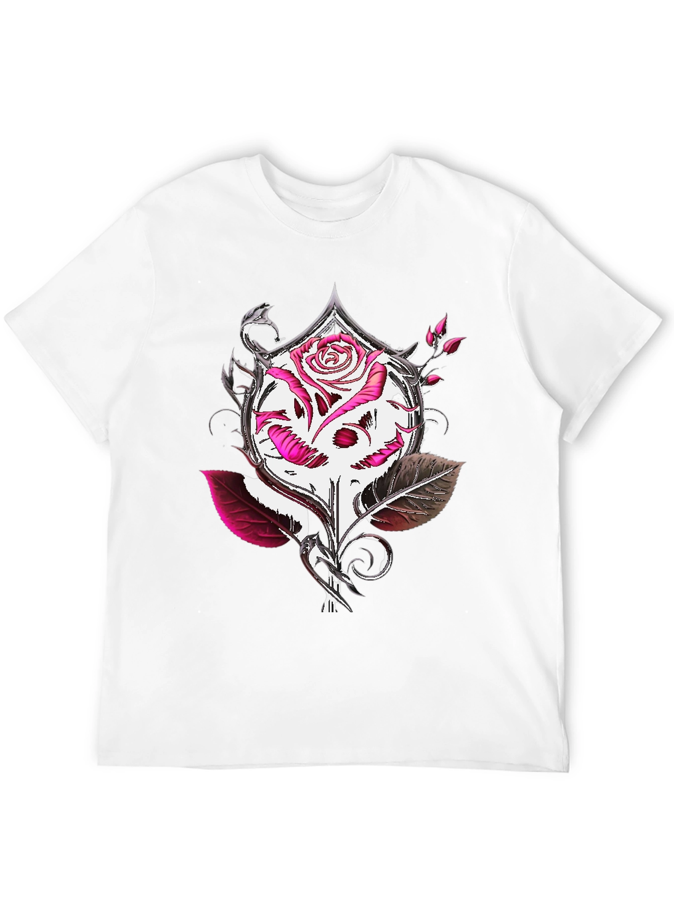 Rose Skull Graphic Tee - Edgy Style
