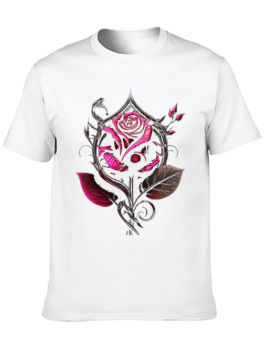 Rose Skull Graphic Tee - Edgy Style