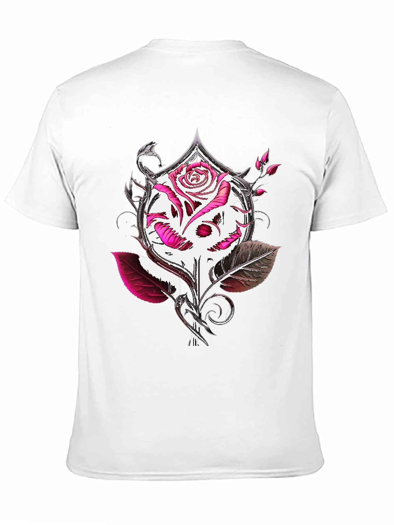 Rose Skull Graphic Tee - Edgy Style
