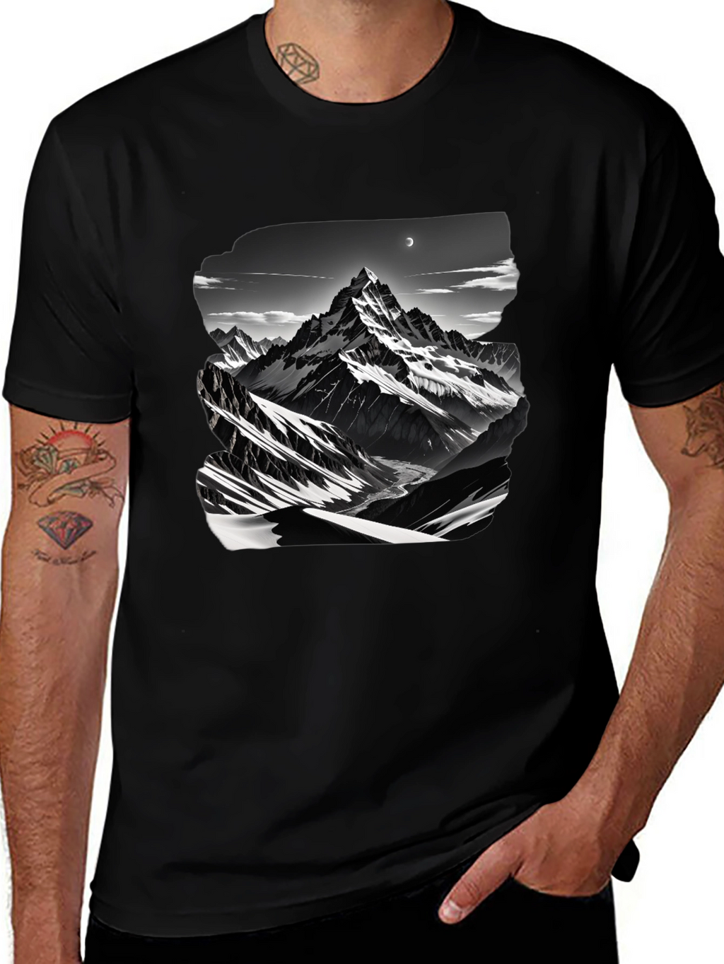 Mountain Graphic Black T-Shirt
