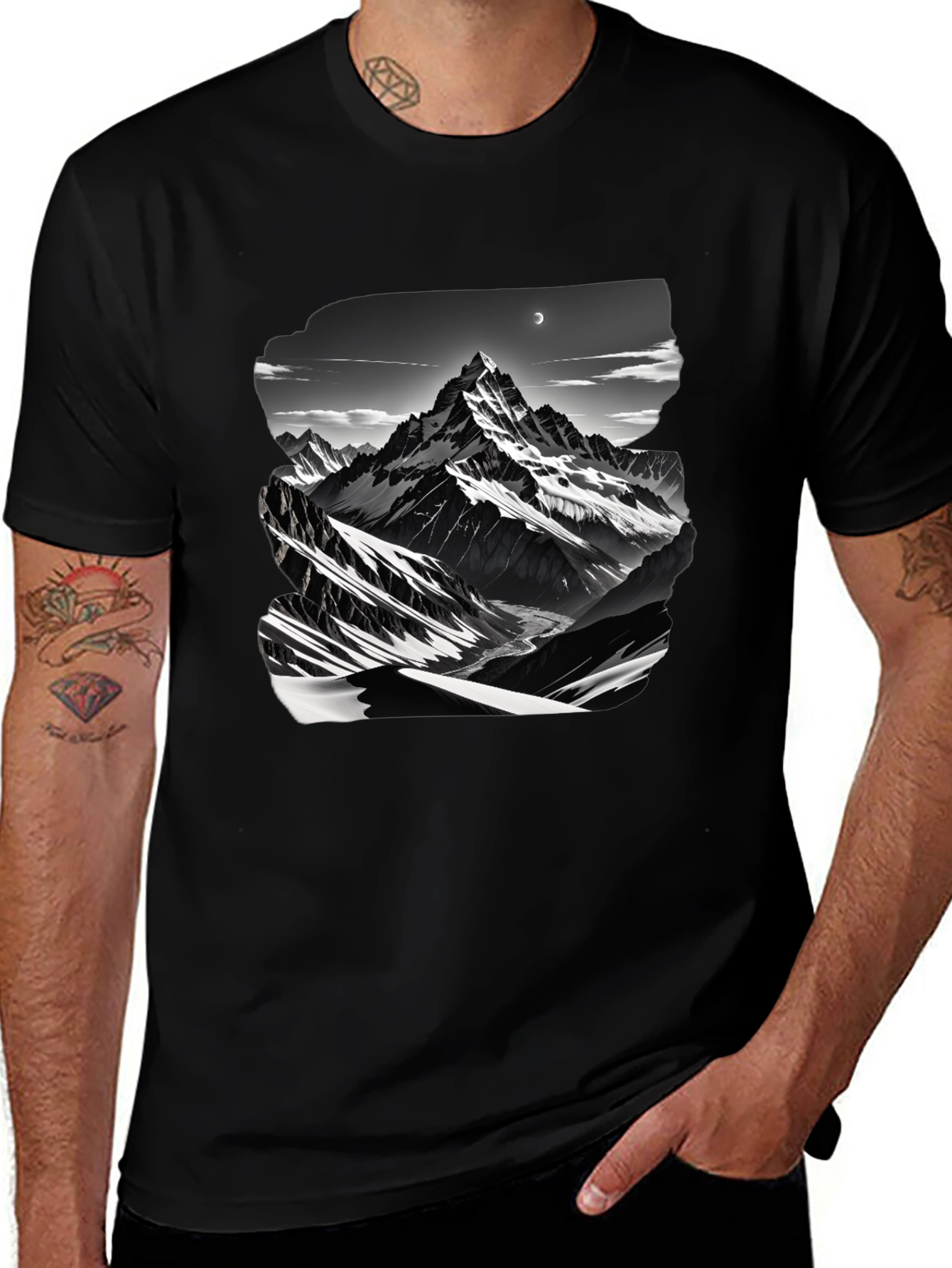Mountain Graphic Black T-Shirt