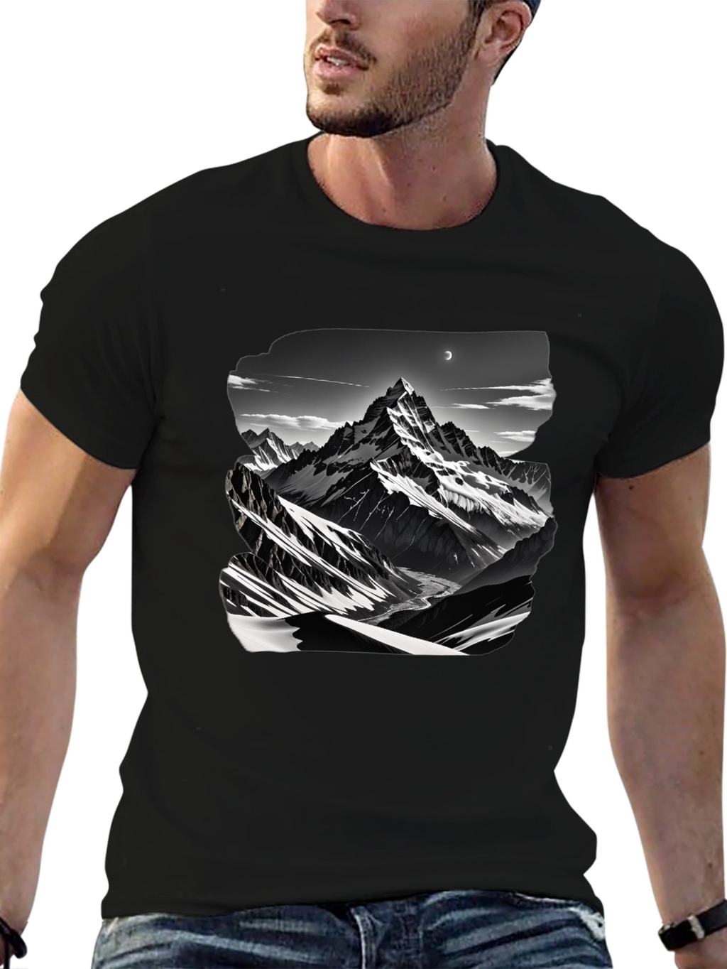 Mountain Graphic Black T-Shirt