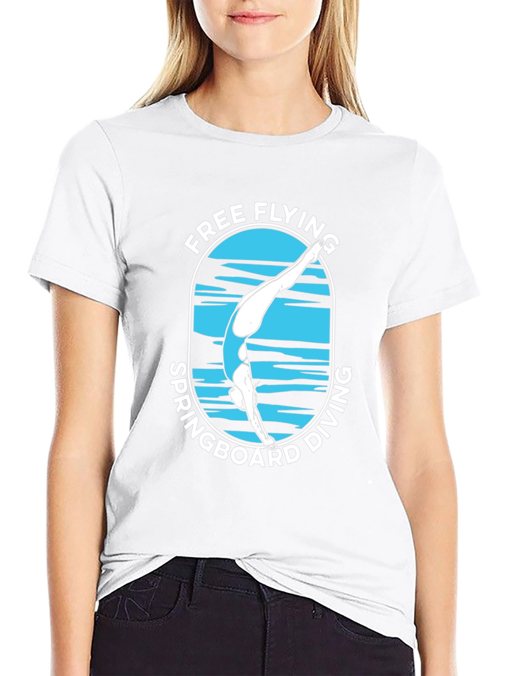 Free Flying Springboard Diving Graphic T-Shirt