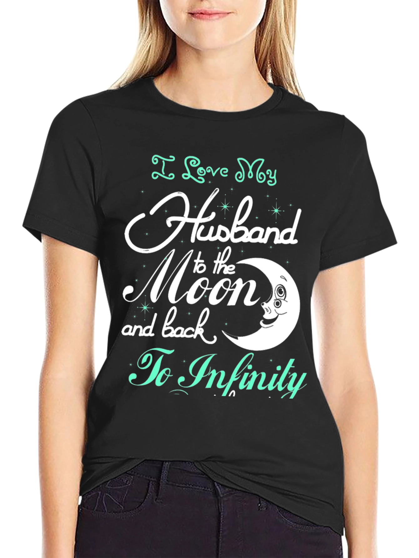 I Love My Husband T-Shirt - Moon and Back