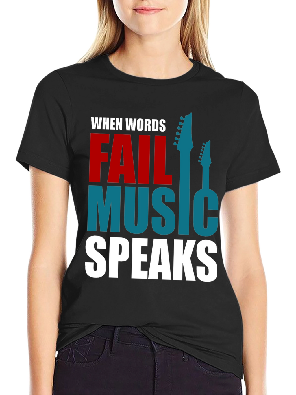 Music Speaks Graphic T-Shirt - Black