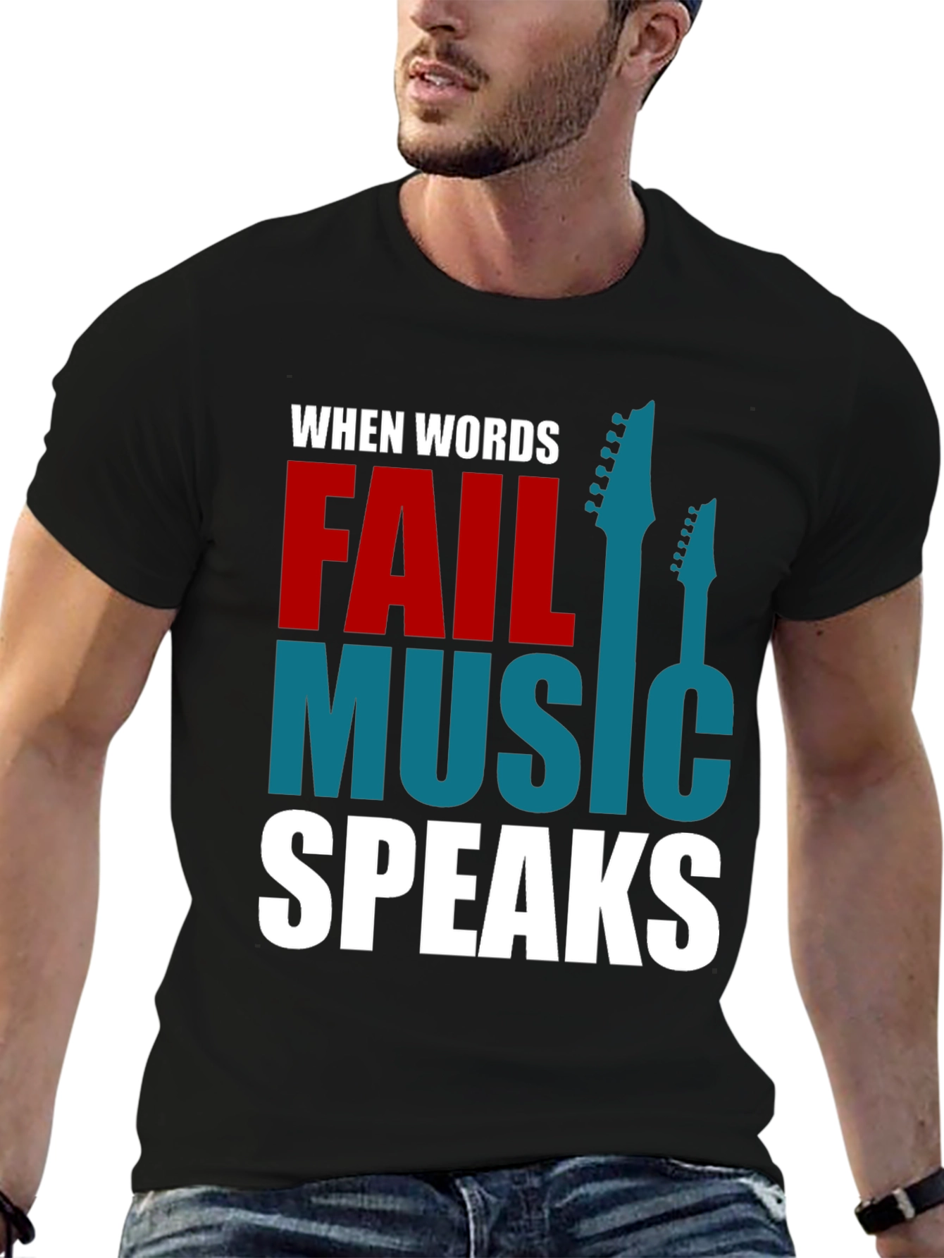 Music Speaks Graphic T-Shirt - Black
