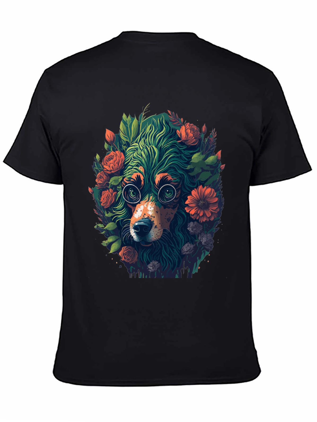 Floral Dog T-Shirt - Unique Graphic Tee