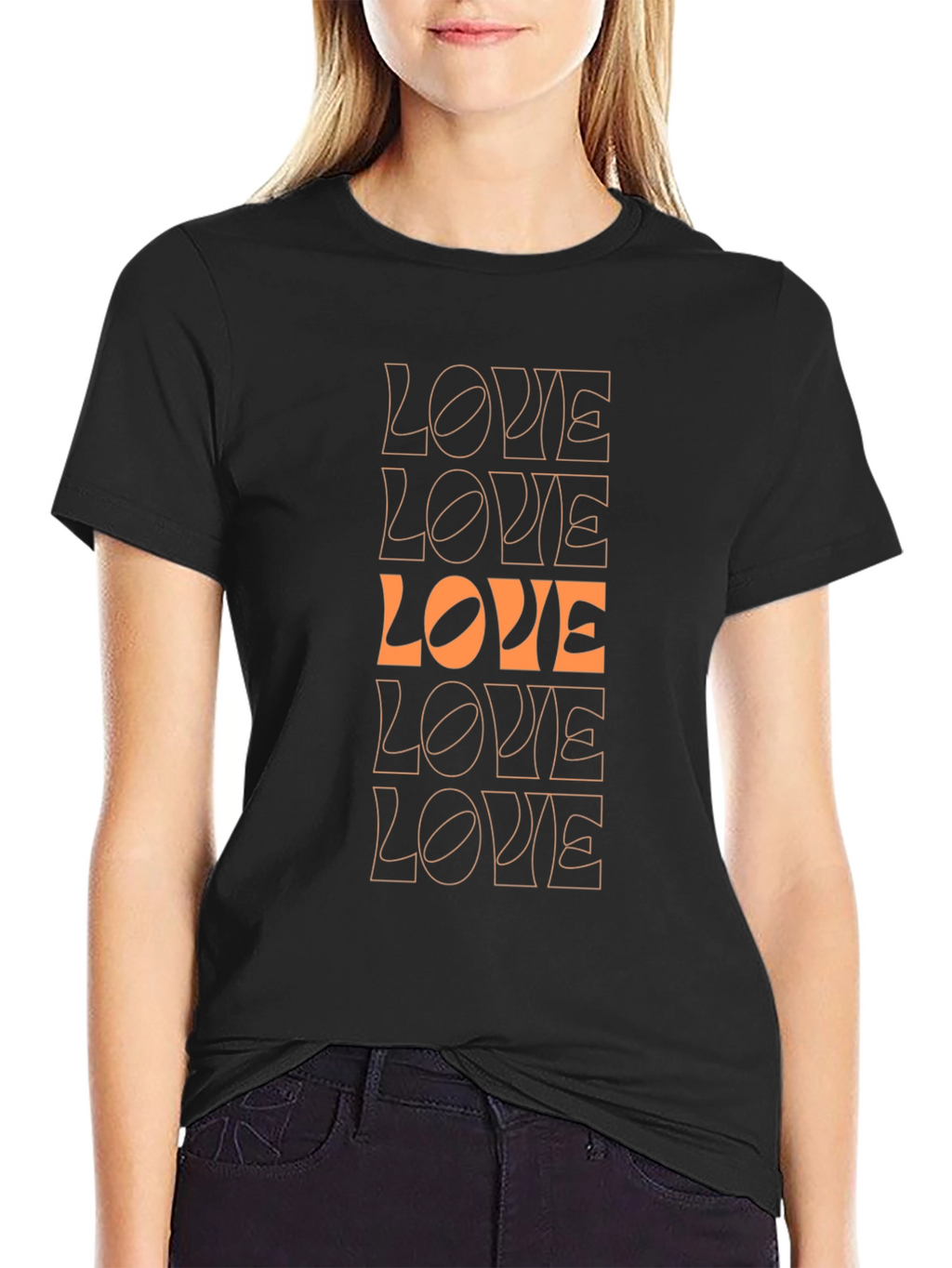 Trendy Black LOVE Graphic Tee