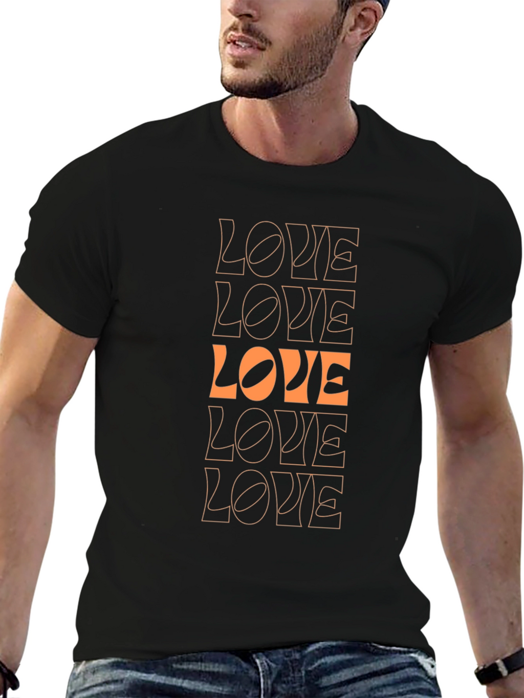 Trendy Black LOVE Graphic Tee