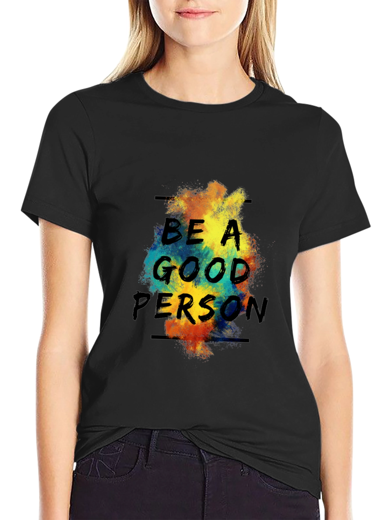 Be a Good Person Graphic Tee - Premium Black T-Shirt