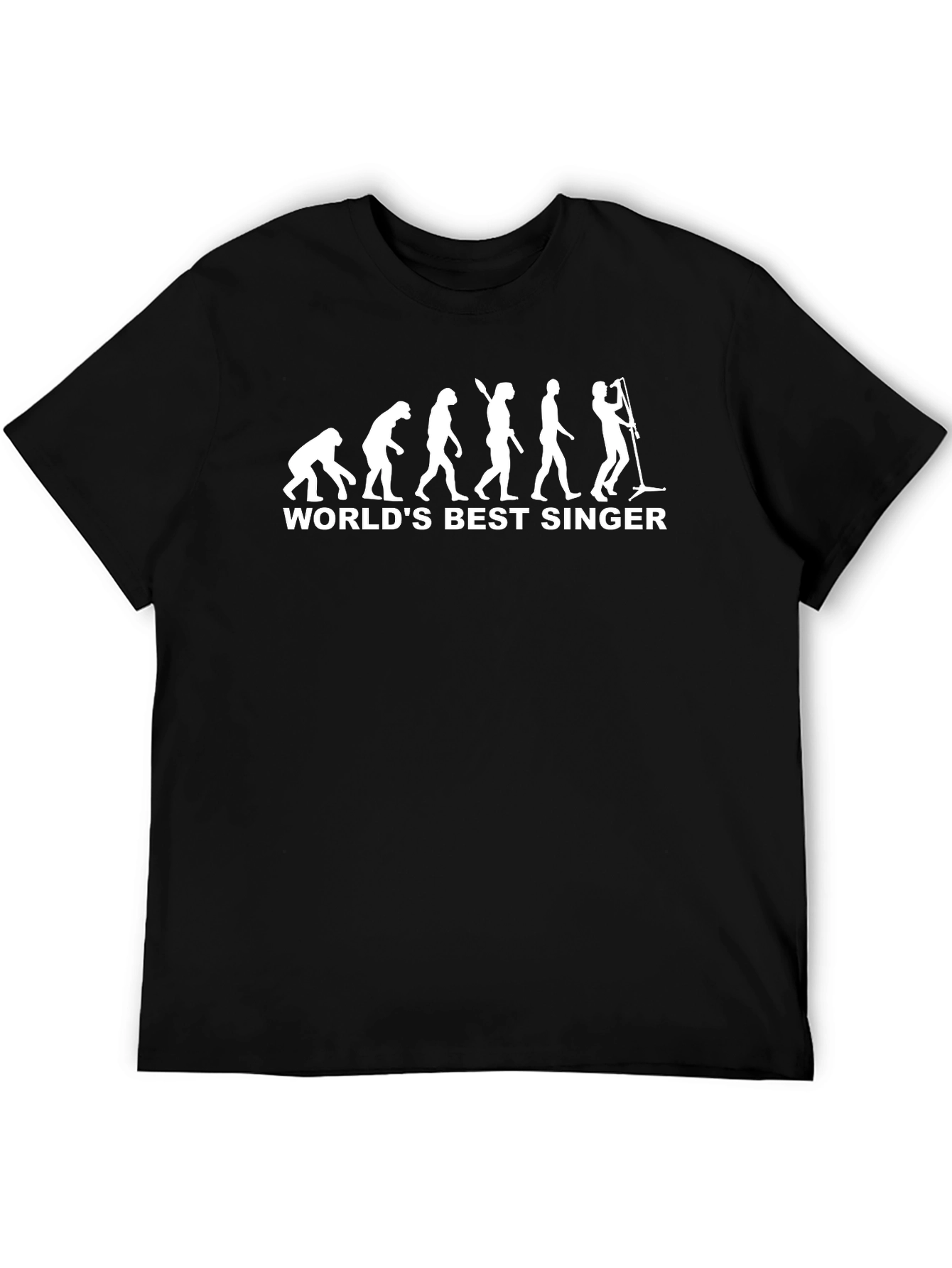 Worlds Best Singer Evolution Black T-Shirt