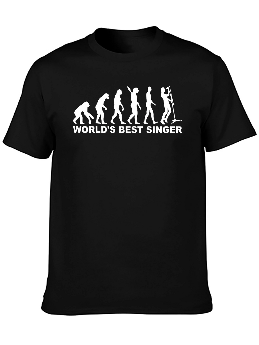 Worlds Best Singer Evolution Black T-Shirt