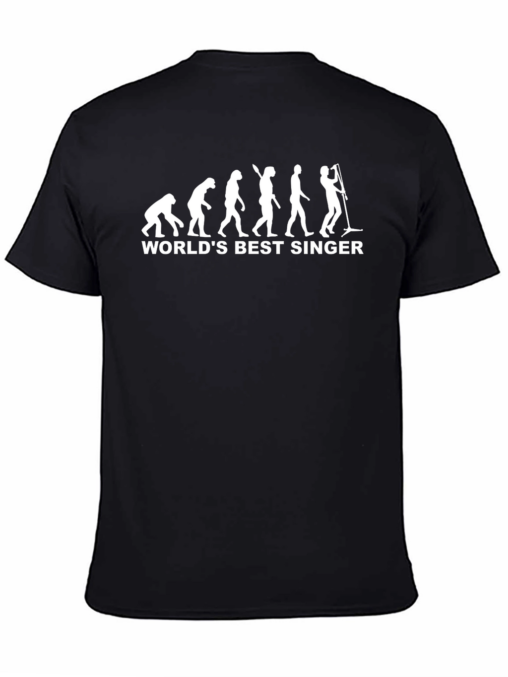 Worlds Best Singer Evolution Black T-Shirt