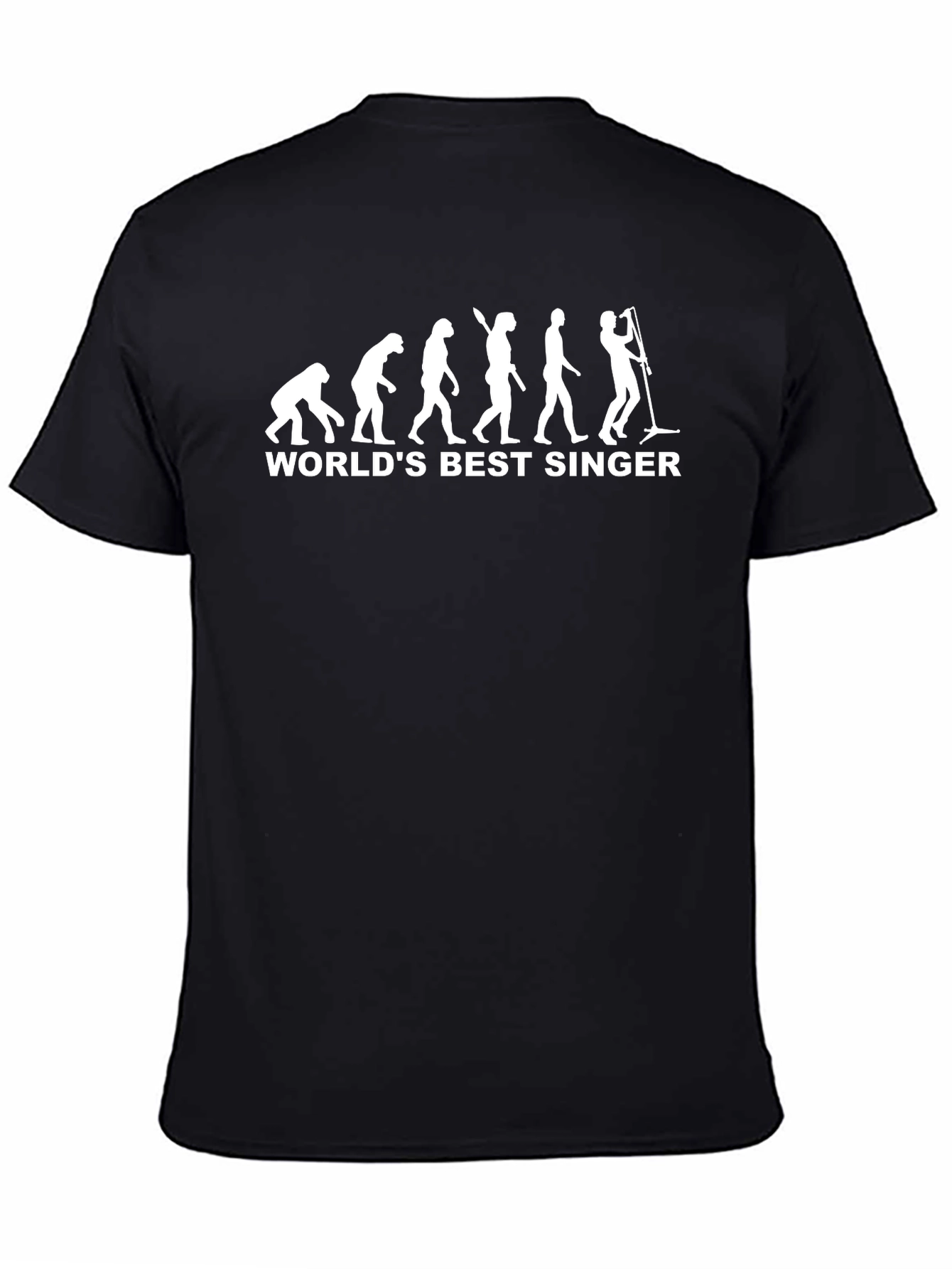 Worlds Best Singer Evolution Black T-Shirt