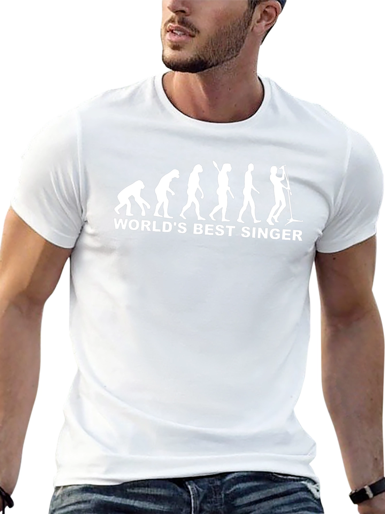 Worlds Best Singer Evolution Black T-Shirt