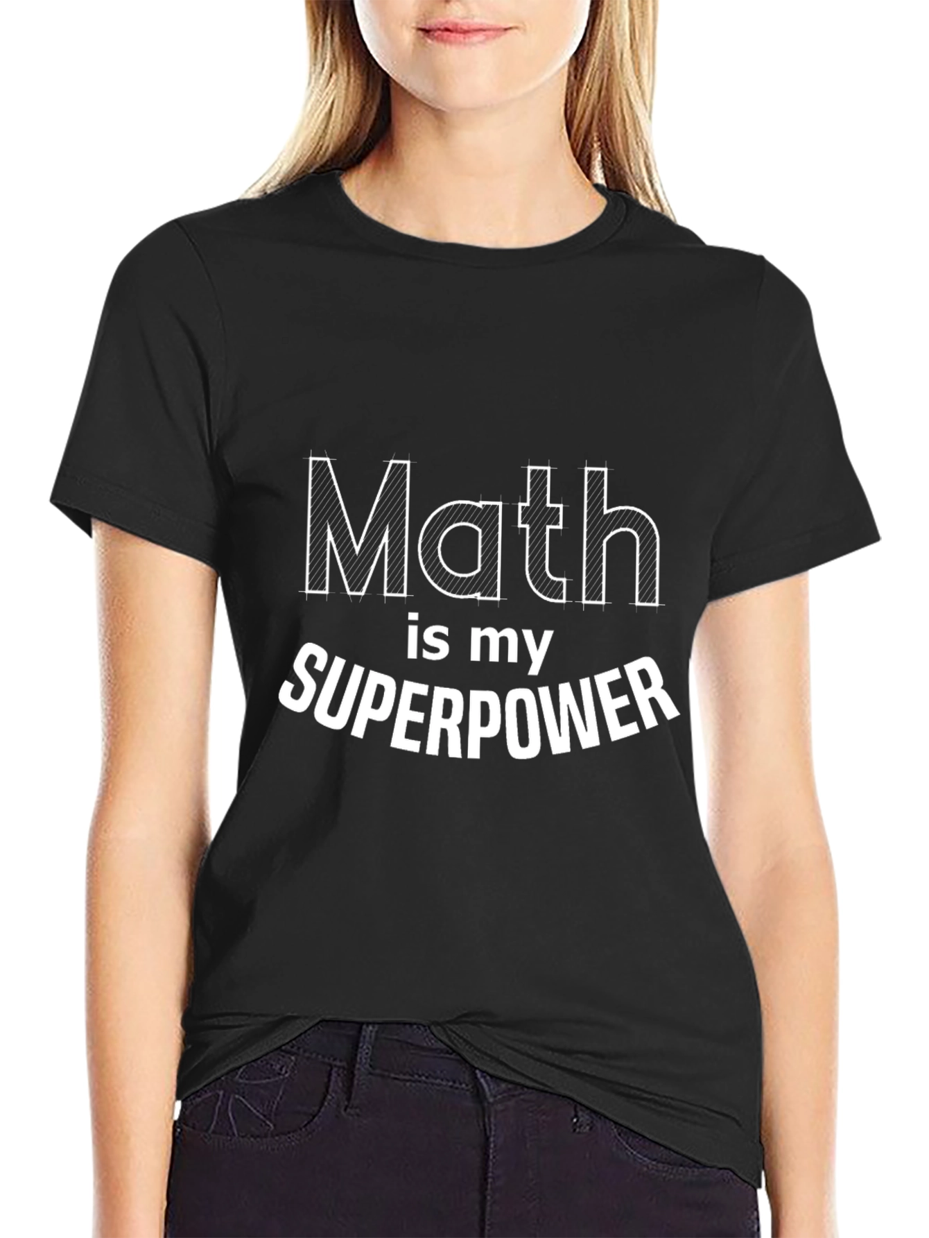 Math is My Superpower Black T-Shirt